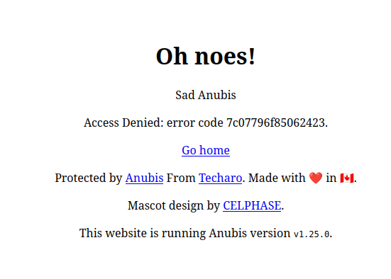 HTTP 403 response for a rejected crawler